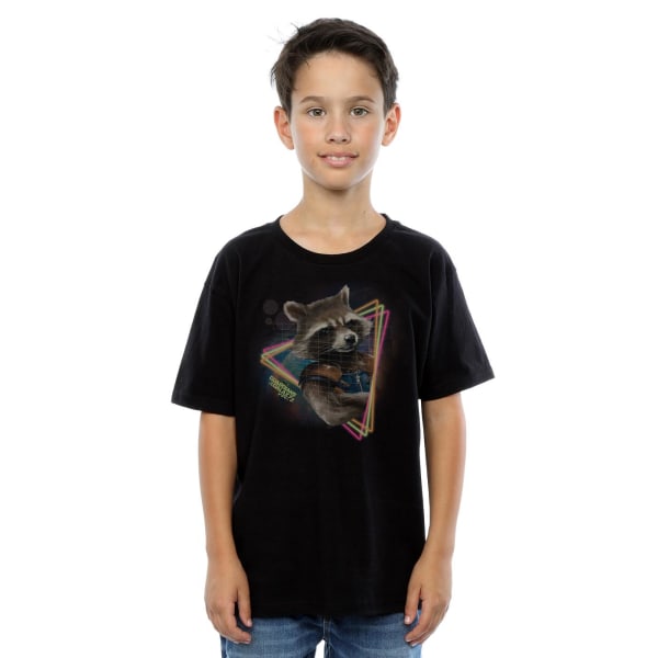 Guardians Of The Galaxy Boys Rocket Raccoon Neon T-Shirt 5-6 år Black 5-6 Years