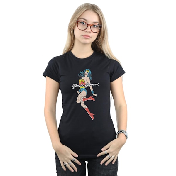 DC Comics Dam/Kvinnor Wonder Woman Jump Bomull T-shirt XXL Svart Black XXL