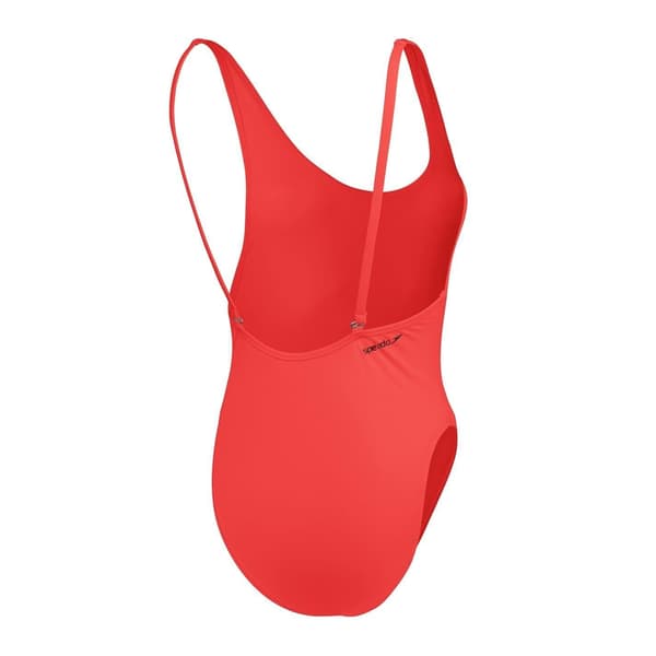 Speedo Dam/Dam Solid Scoop Neck Baddräkt i ett stycke 8 UK R Red 8 UK
