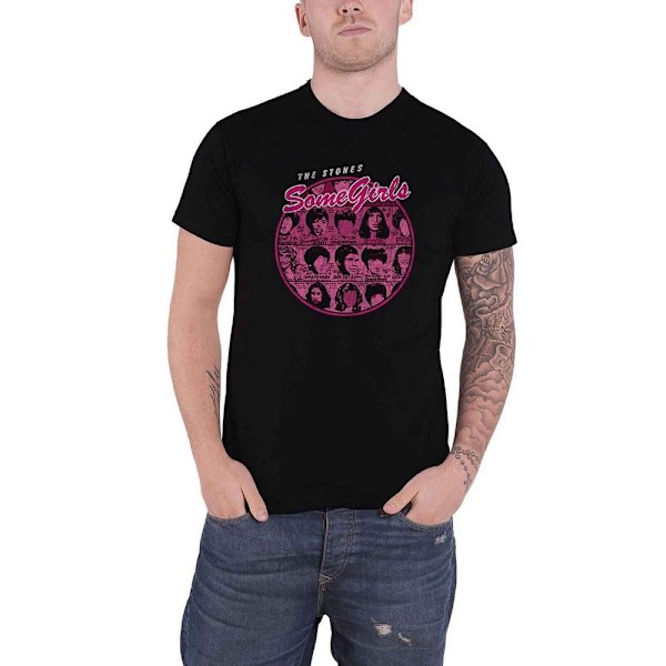 The Rolling Stones Unisex Adult Some Girls Version 1 Circle T-S Black XL