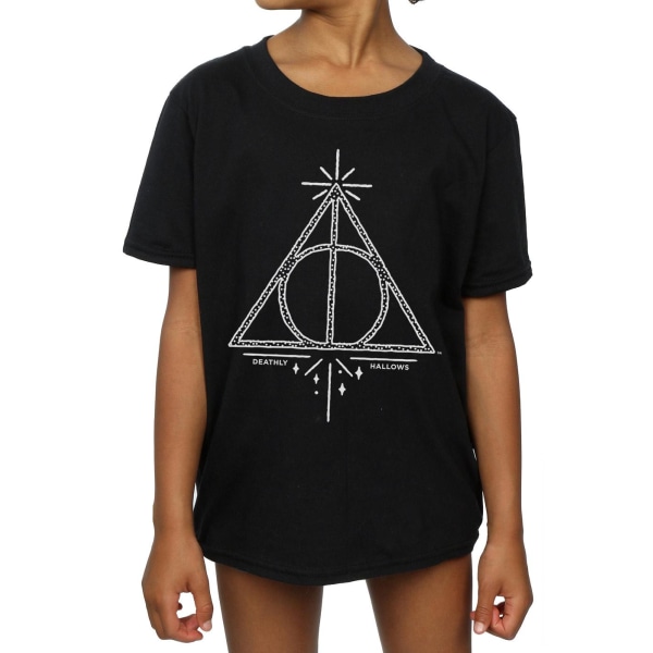 Harry Potter flickor Dödsrelikerna symbol bomull T-shirt 7-8 år Black 7-8 Years