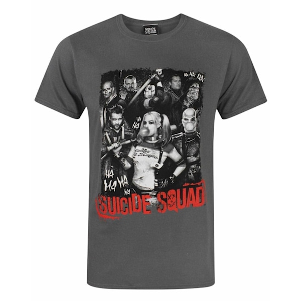 Suicide Squad Herr Grupp T-shirt S Charcoal Charcoal S