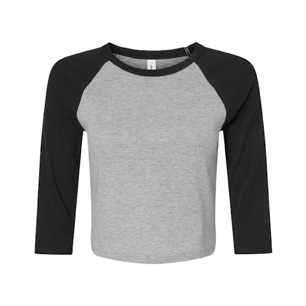 Bella + Canvas Dam/Damer Heather Raglan 3/4 Ärms Skördetopp Athletic Grey/Black S