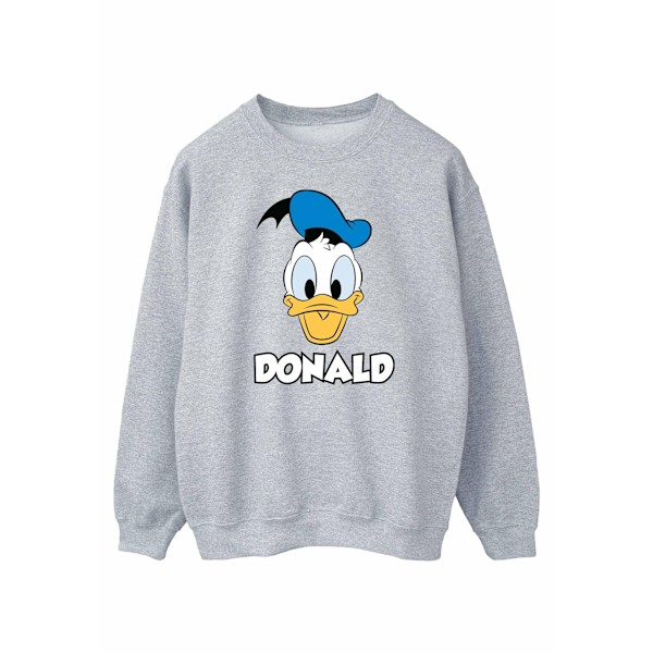 Disney Herr Donald Duck Ansikte Sweatshirt S Sports Grey Sports Grey S