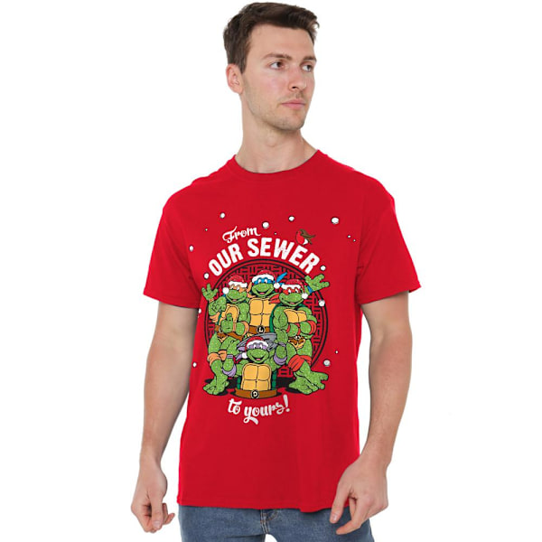 Teenage Mutant Ninja Turtles Herr God Jul Från Vårt Avlopp Red 4XL