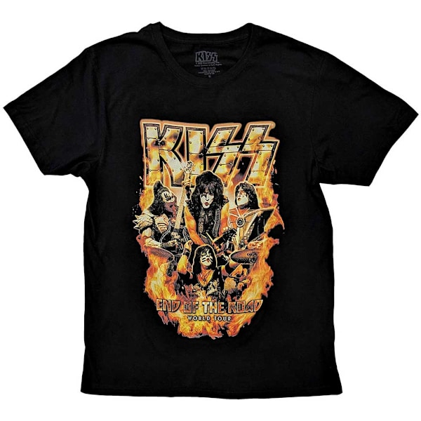 Kiss Unisex Adult End Of The Road Tour T-Shirt S Svart/Orange Black/Orange S