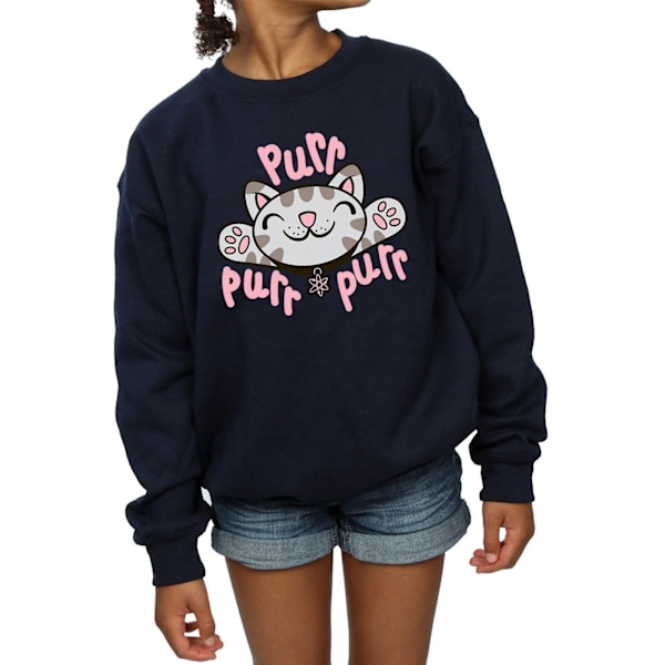 Big Bang Theory Girls Soft Kitty Purr Sweatshirt 12-13 år Marinblå Navy Blue 12-13 Years