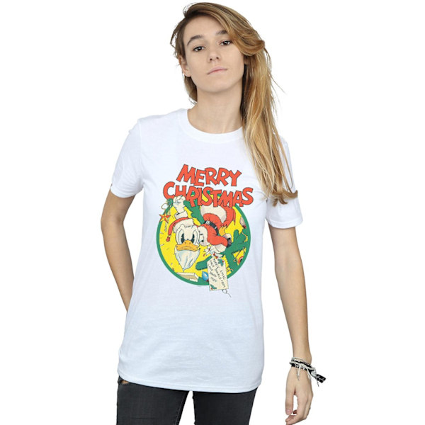 Disney Dam/Kvinnor Kalle Anka God Jul Bomull Boyfrie White S
