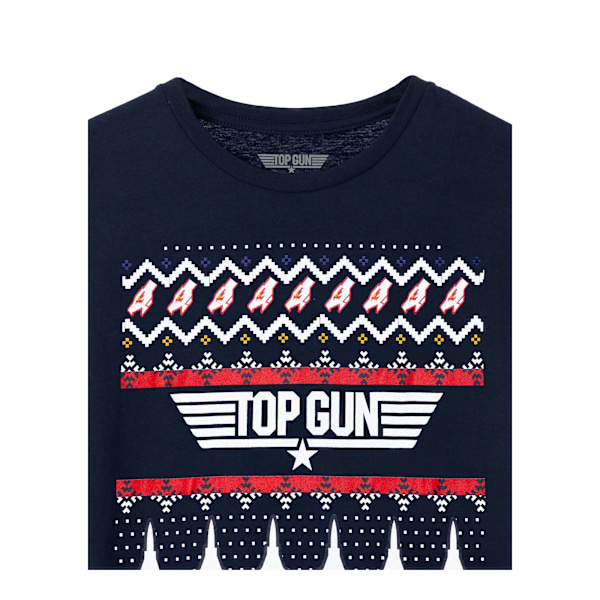 Top Gun Fair Isle Jul T-shirt XXL Marinblå Navy XXL