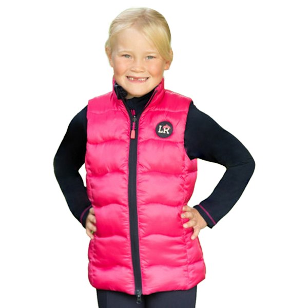 Little Rider Barn/Barn Analise Vändbar Vadderad Ridväst Navy/Pink 5-6 Years