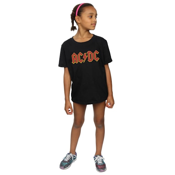 AC/DC Flickor Logotyp Bomulls T-shirt 7-8 År Svart Black 7-8 Years