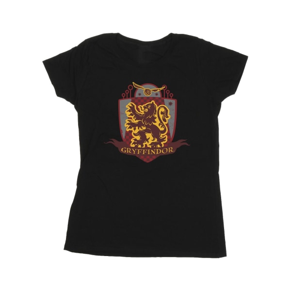 Harry Potter Dam/Kvinnor Gryffindor Bröst Badge Bomull T-Shir Black S