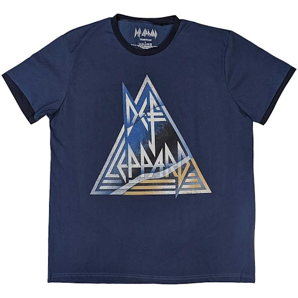 Def Leppard Unisex Vuxen Triangel Logo T-Shirt M Denim Blå Denim Blue M