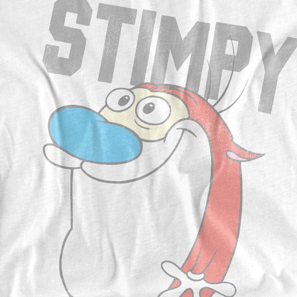 Ren & Stimpy Herr Collegiate T-Shirt 4XL Vit White 4XL
