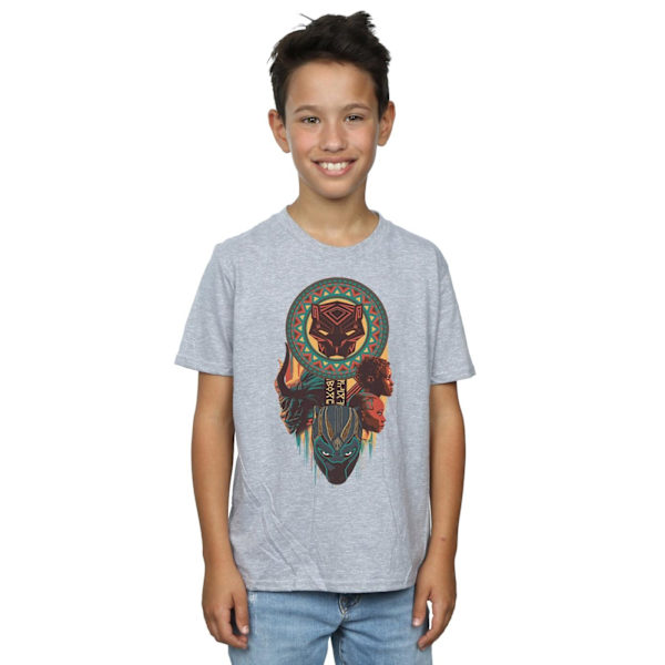 Marvel Boys Black Panther Totem T-shirt 7-8 år Sports Grey Sports Grey 7-8 Years