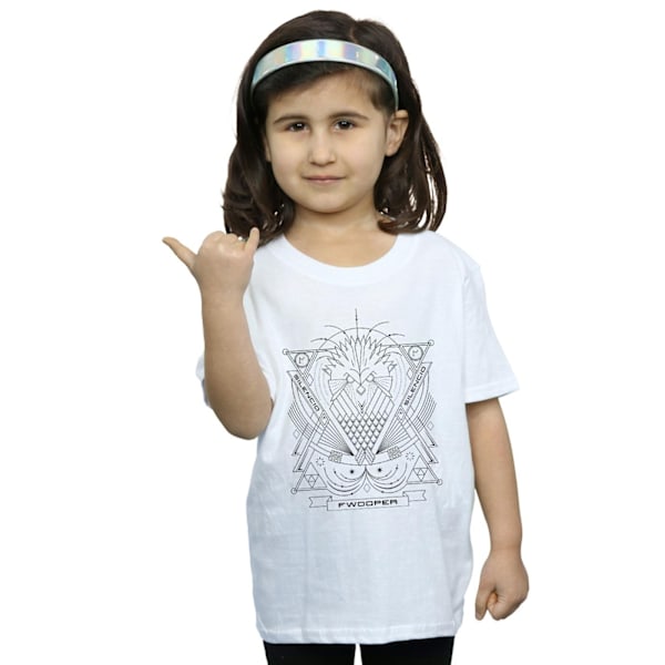 Fantastiska vidunder Girls Fwooper Icon Bomull T-shirt 9-11 år W White 9-11 Years