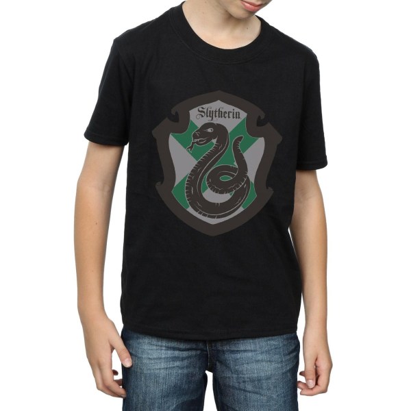 Harry Potter Pojkar Slytherin Crest Flat T-Shirt 12-13 År Svart Black 12-13 Years