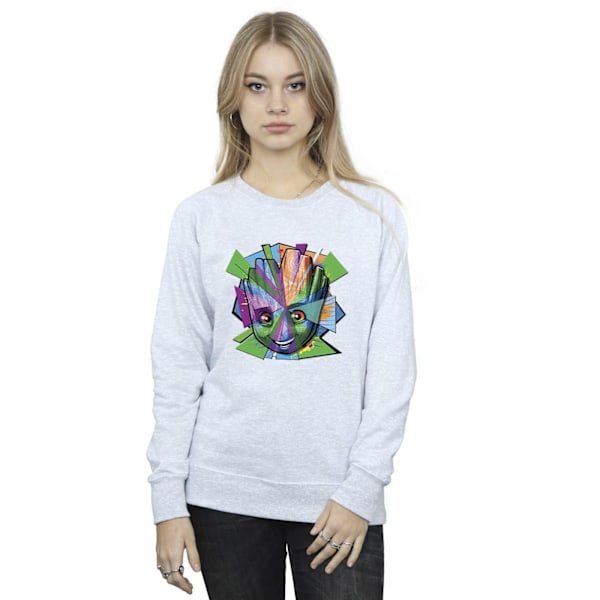 Marvel Dam/Kvinnor Guardians Of The Galaxy Groot Shattered Sweatshirt Sports Grey M