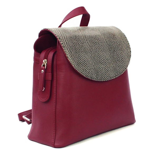 Eastern Counties Leather Petra Snake Print Läderryggsäck En Storlek Cranberry One Size