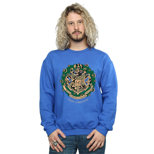 Harry Potter Julkrans Sweatshirt för Herr L Royal Blue Royal Blue L