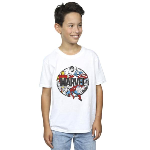 Marvel Boys Comics Character Circle T-Shirt 12-13 år Vit White 12-13 Years