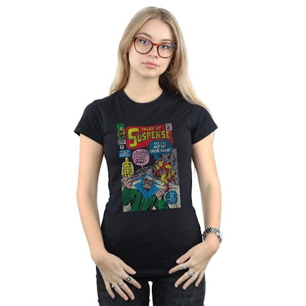 Marvel Dam/Kvinnor Iron Man Distressed Suspense Cover Bomull Black M