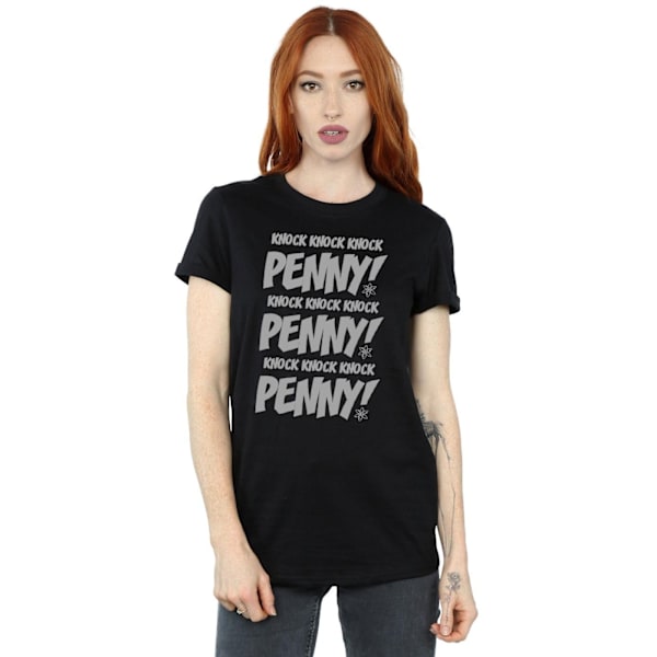 The Big Bang Theory Dam/Damer Knock Knock Penny Bomull Pojkvän T-shirt Black S