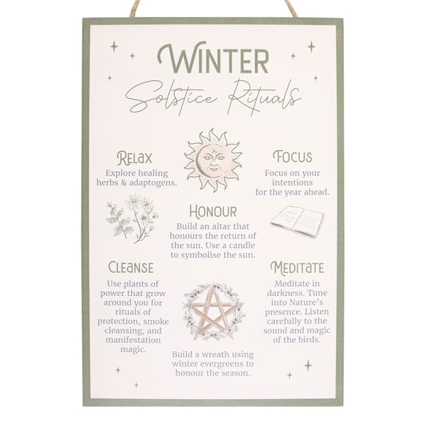 Något Annorlunda Vinter Solstice Ritualer MDF Hängande Skylt På White/Pink One Size