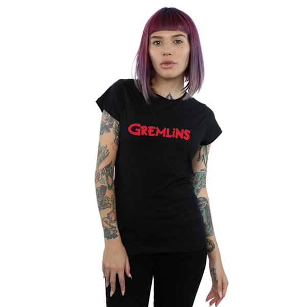 Gremlins Dam/Dam Text Logo Bomull T-shirt M Svart Black M