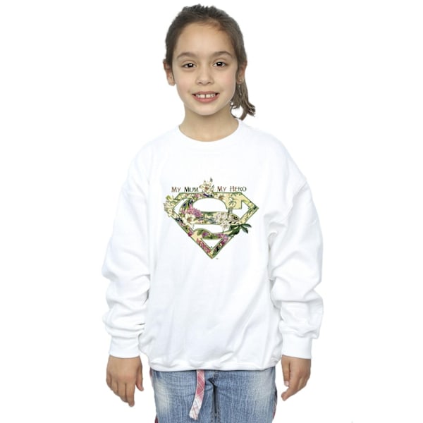 DC Comics Girls Superman My Mum My Hero Sweatshirt 5-6 år Vit White 5-6 Years