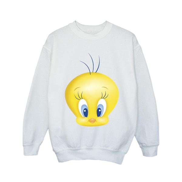 Looney Tunes Girls Tweety Face Sweatshirt 9-11 år Vit White 9-11 Years