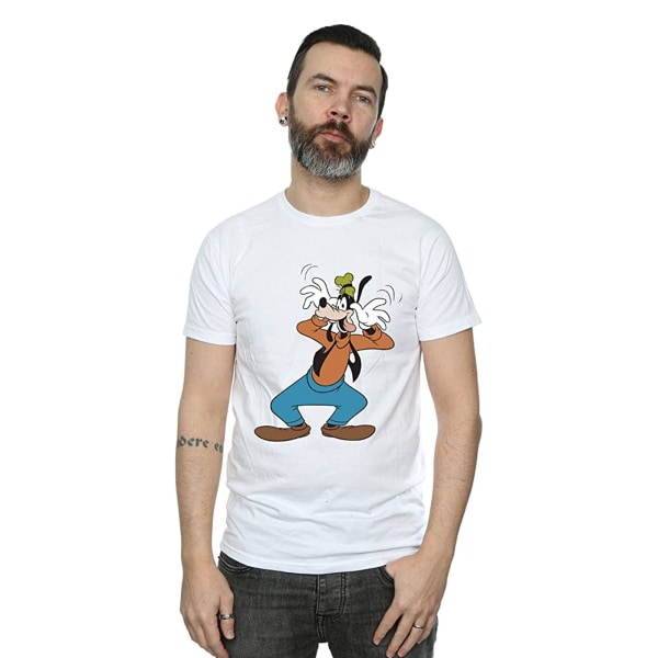 Disney Mens Crazy Goofy Cotton T-Shirt M Vit White M