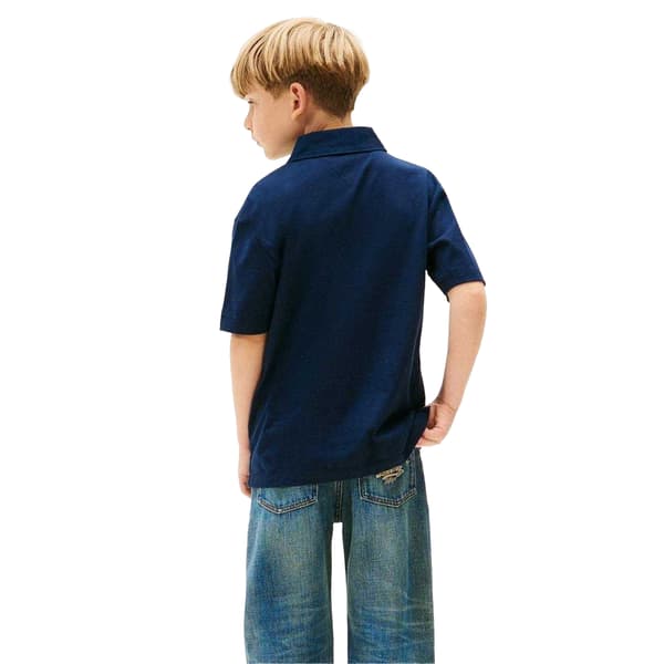Tommy Hilfiger Barn/Kids Script Logo Pikétröja 10 år N Night Navy 10 Years