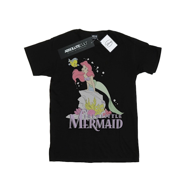 Disney Girls The Little Mermaid Faded Nostalgia Bomull T-shirt Black 7-8 Years