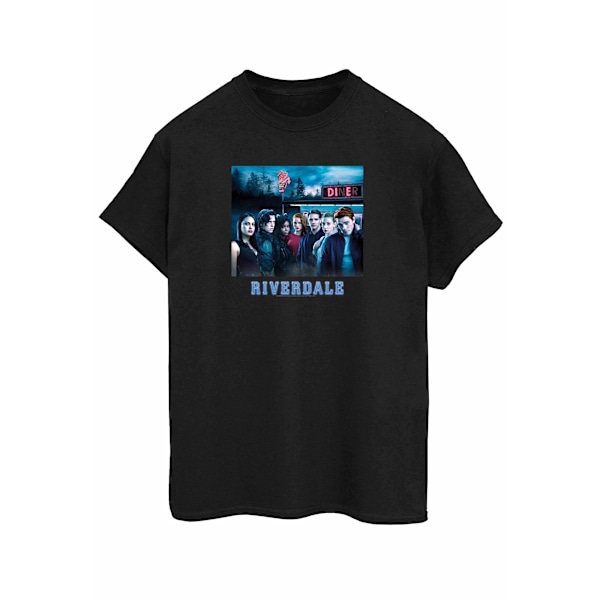 Riverdale Dam/Damer Diner Poster Bomull Boyfriend T-shirt X Black XXL