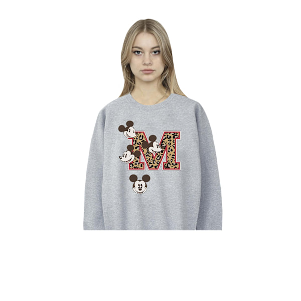 Disney Dam/Damer Musse Pigg M Ansikten Sweatshirt S Sport Grå Sports Grey S