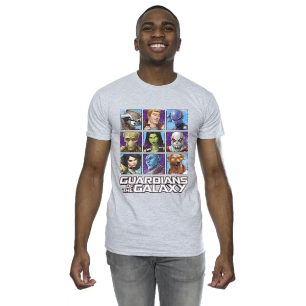 Guardians Of The Galaxy Mens Character Squares T-Shirt 5XL Spor Sports Grey 5XL