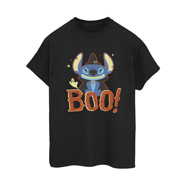Disney Dam/Kvinnor Lilo & Stitch Boo! Bomull Boyfriend T-Shir Black XL