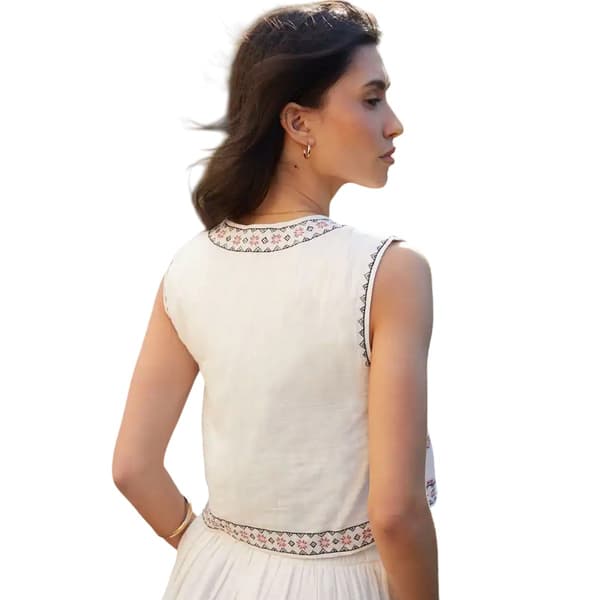 Threadbare Dam/Dam Geometriskt Mönstrad Väst 14 UK Cream Cream 14 UK