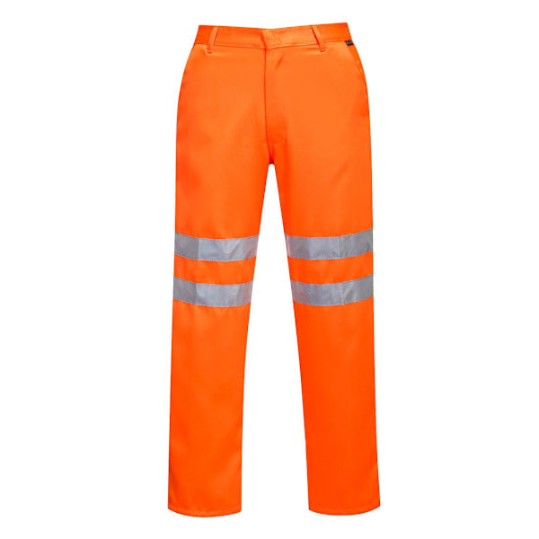 Portwest Herr Polycotton Hi-Vis Säkerhetsarbetsbyxor 4XL R Orange Orange 4XL R