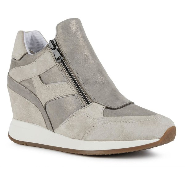 Geox Dam/Dam Nydame Läder Sneakers 7 UK Taupe/Ice Grey Taupe/Ice Grey 7 UK