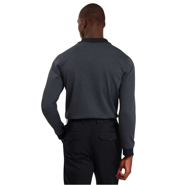 Ted Baker Herr Jacquard Långärmad Pikétröja S Marinblå Navy S