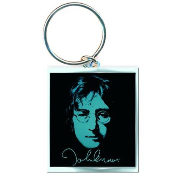 John Lennon Fotografi Nyckelring i Emalj One Size Svart/Blå Black/Blue One Size