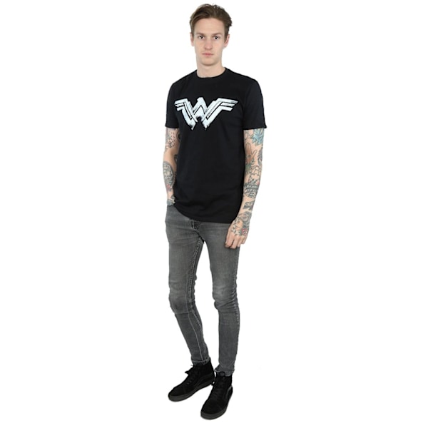DC Comics Herr Wonder Woman Distressed Logo T-shirt XXL Svart Black XXL