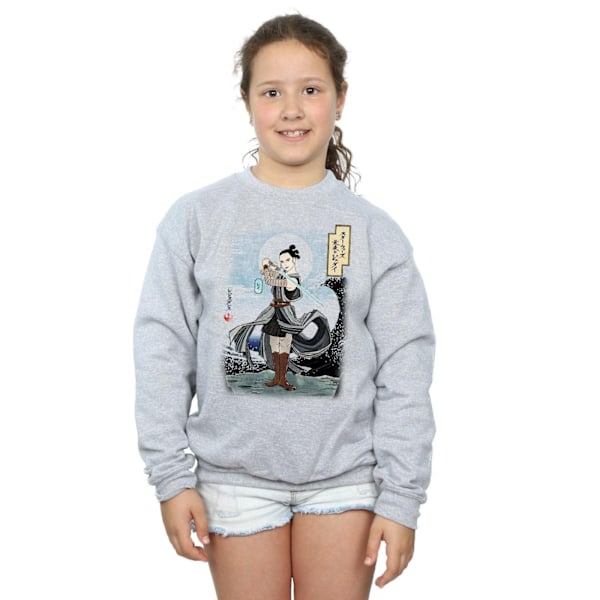 Star Wars Girls The Last Jedi Japansk Rey Sweatshirt 7-8 år Sports Grey 7-8 Years