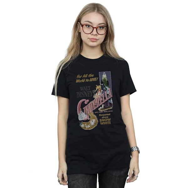 Cinderella Dam/Dam Poster Bomull Boyfriend T-Shirt XL Svart Black XL