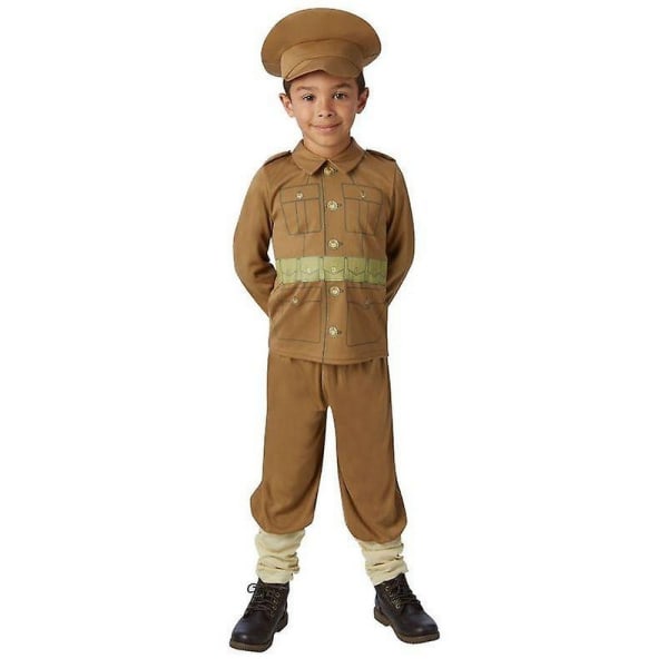 Bristol Novelty Boys WW1 Soldat Costume 7-8 Years Brown Brown 7-8 Years