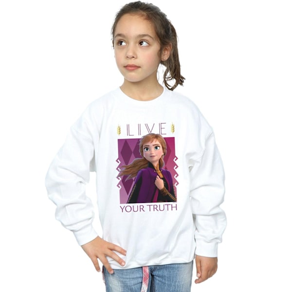Disney Girls Frozen 2 Anna Live Your Truth Sweatshirt 7-8 år White 7-8 Years