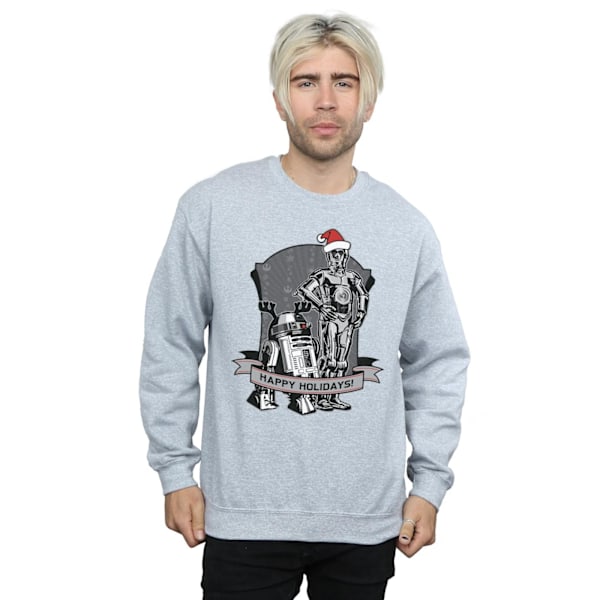 Star Wars Herr C-3PO och R2-D2 Jul Sweatshirt L Sports Grey L