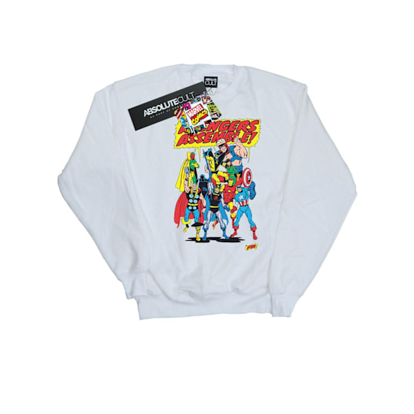 Marvel Comics Girls Avengers Assemble Sweatshirt 5-6 år Vit White 5-6 Years